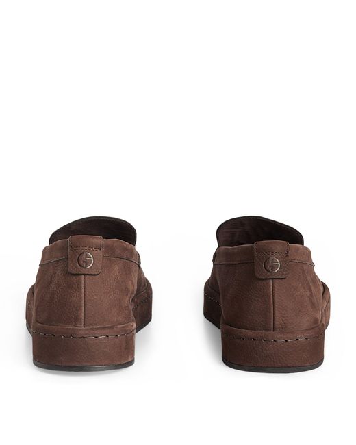 Giorgio Armani Brown Leather Loafers for men