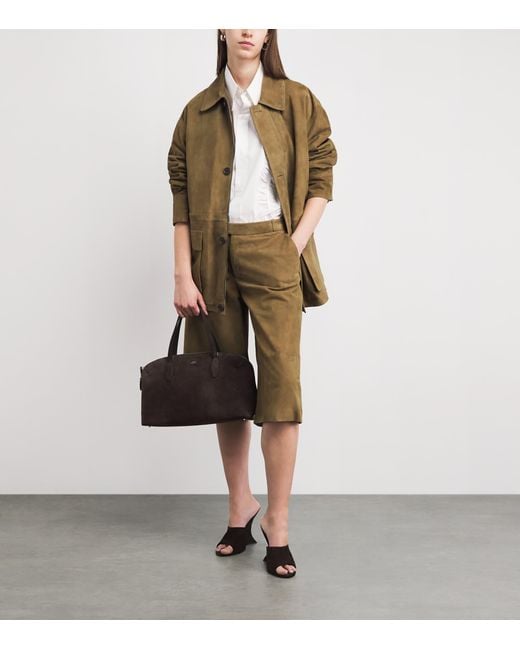 Arma Green Lamb Suede Tailored Shorts
