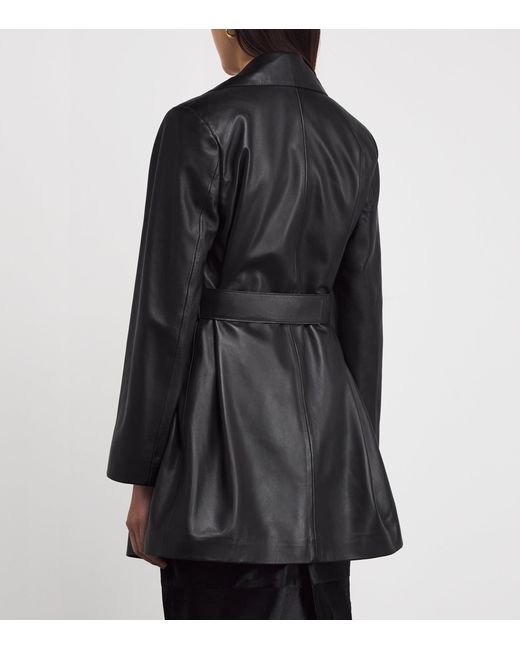 Nour Hammour Black Belted Kerri Leather Jacket
