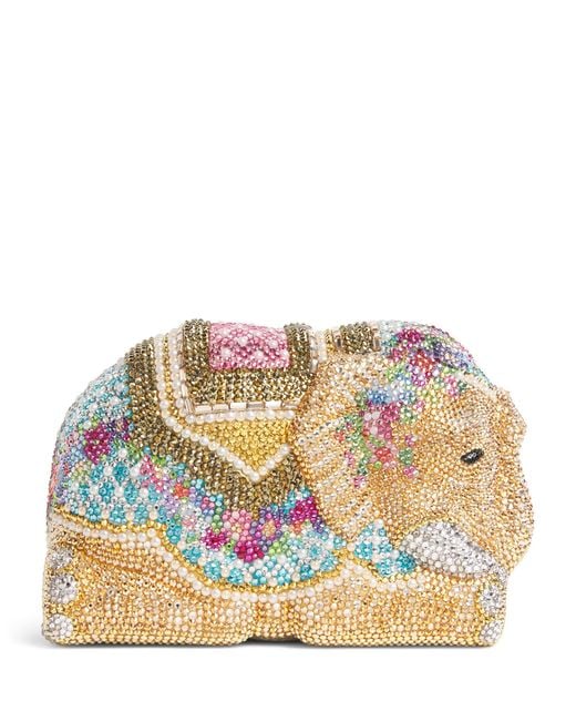 Judith Leiber Multicolor Embellished Elephant Clutch Bag