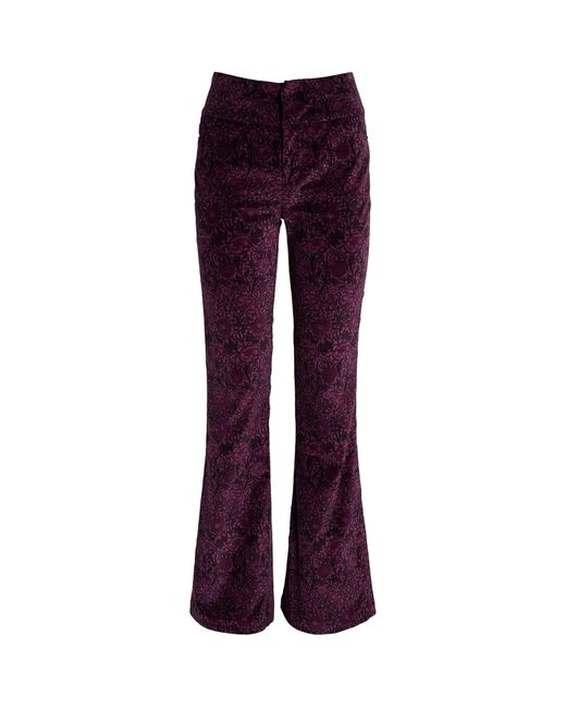 PAIGE Purple X Morris & Co. Velvet High-rise Lou Lou Flare Jeans