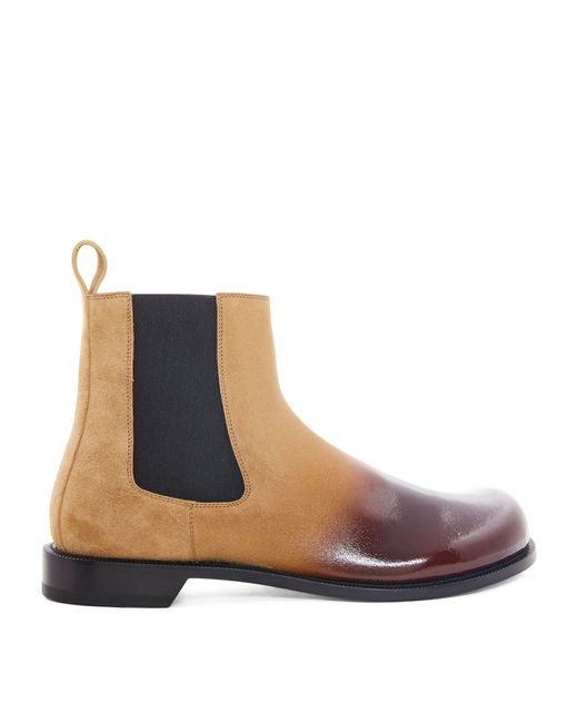 Loewe Brown Leather-blend Campo Chelsea Boots for men