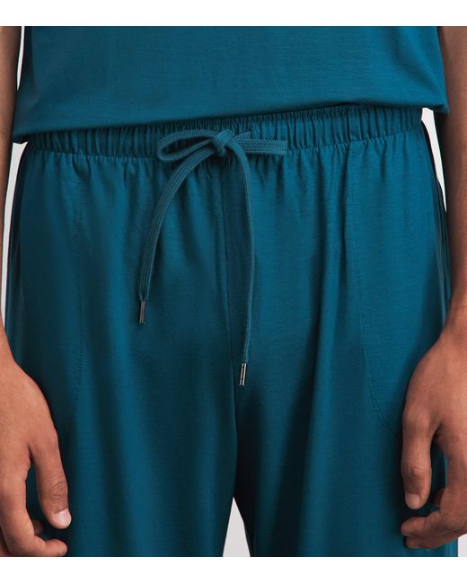 Derek Rose Blue Basel Lounge Trousers for men