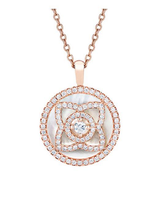 De Beers Metallic Rose Gold And Mother Of Pearl Enchanted Lotus Pendant