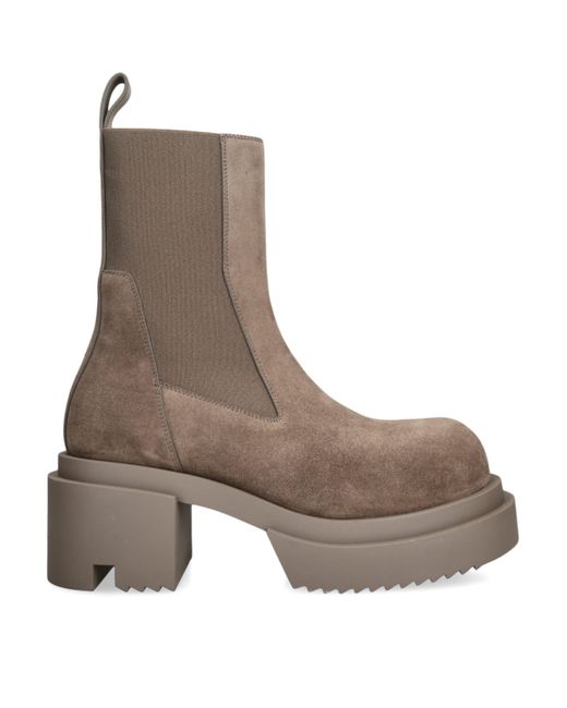 Rick Owens Brown Suede Beatle Bogun Boots for men