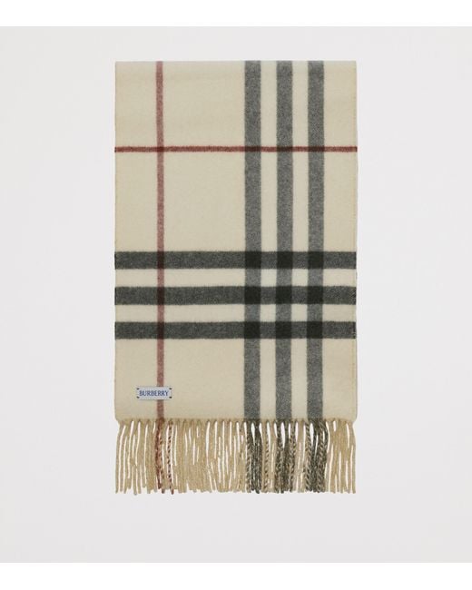 Burberry Natural Cashmere Reversible Check Ekd Scarf