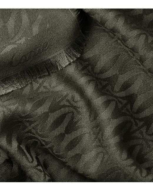 Cartier Green Silk-Wool C De Shawl