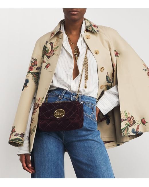 Chloé White Small Velvet Heritage Shoulder Bag