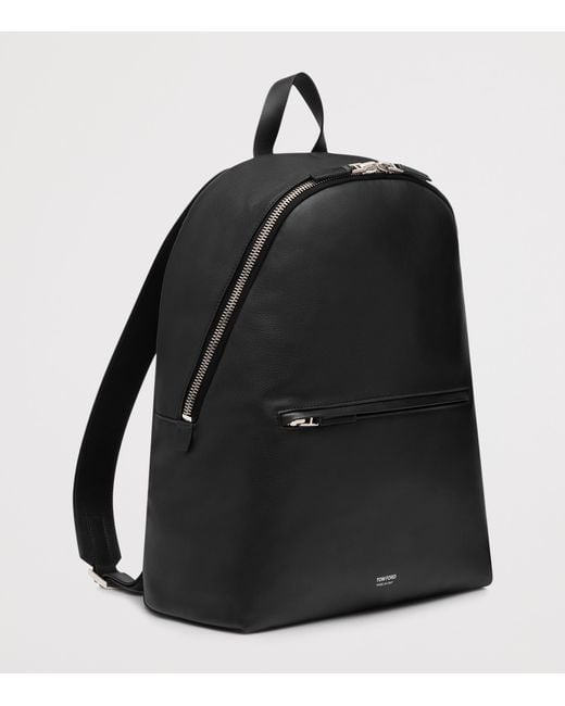 Tom Ford Black Leather Backpack for men