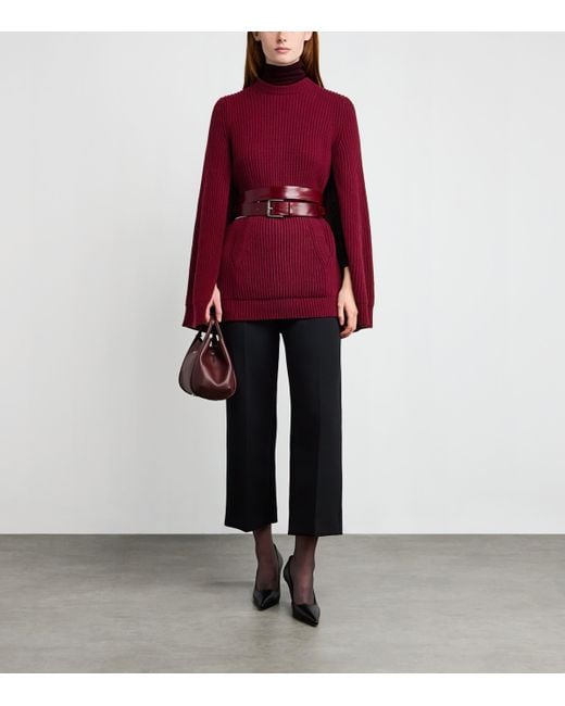 Max Mara Red Wool-Cashmere Mini Dress