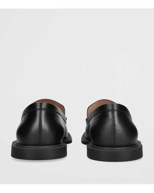The Row Black Nic Leather Loafers for men