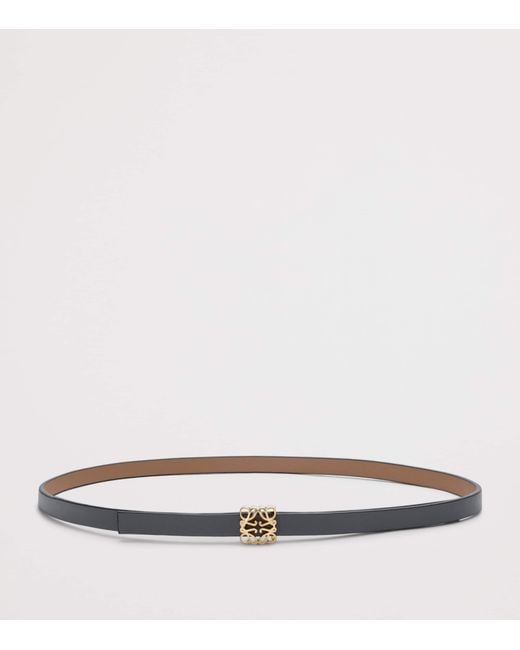 Loewe White Leather Reversible Bombe Anagram Belt