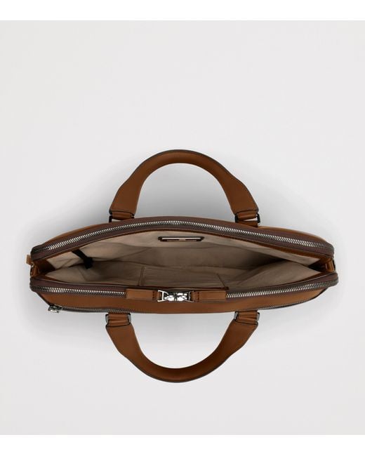Tumi Brown Leather Harrison Briefcase for men