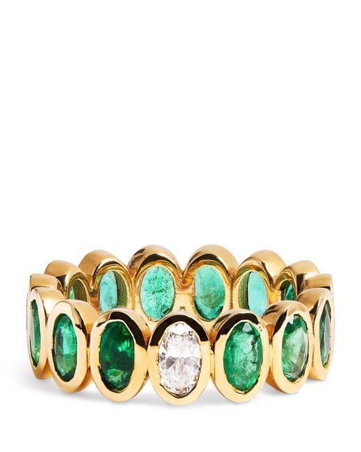 SHAY Green Diamond And Emerald Eternity Ring