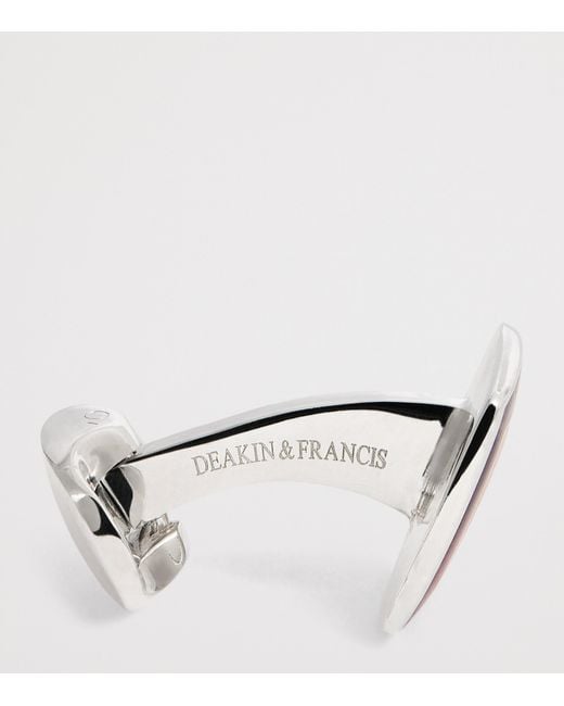 Deakin & Francis Red Sterling And Enamel Cufflinks for men
