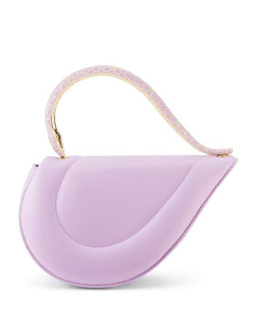 BVLGARI Purple Calfskin Serpenti Cuore 1968 Top-Handle Bag