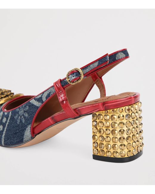 Kurt Geiger Pink Denim Chelsea Slingback Pumps