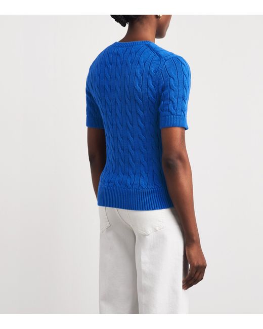 Polo Ralph Lauren Blue Cotton Cable-Knit Cardigan