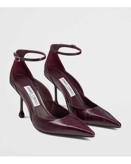 Jimmy Choo Purple Quinci 95 Patent Leather Pumps