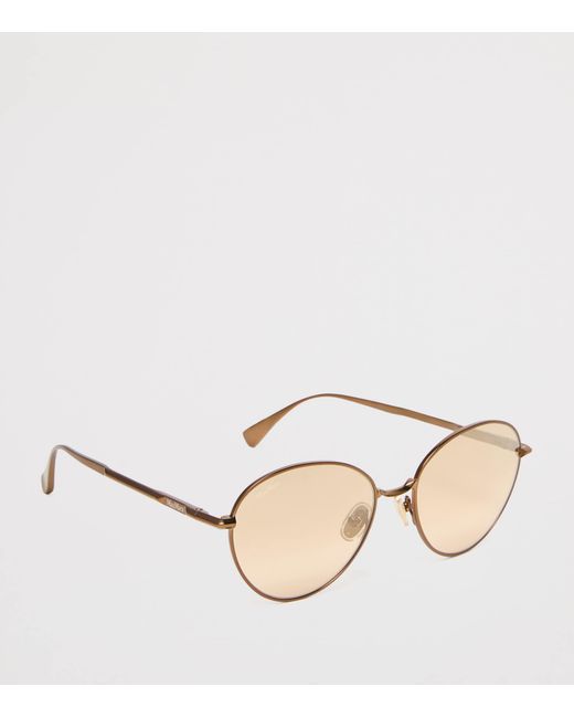 Max Mara Natural Metal Oval Sunglasses