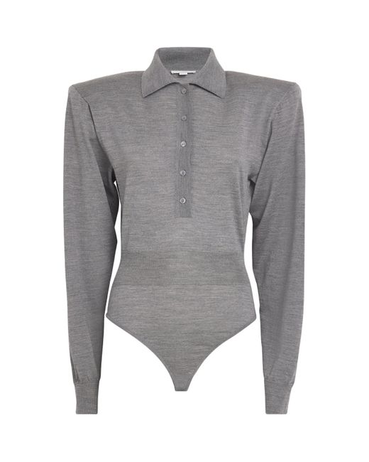 Stella McCartney Gray Virgin Wool Bodysuit