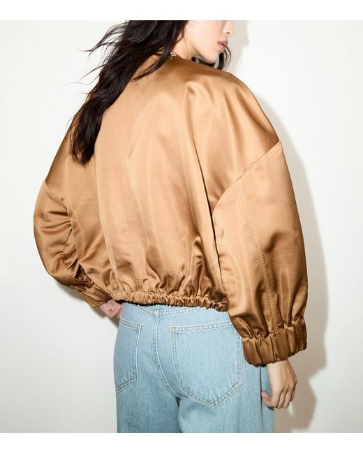 MAX&Co. Natural Satin Bomber Jacket