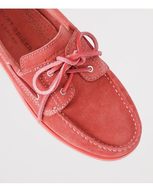 Kurt Geiger Red Suede Boat Shoes