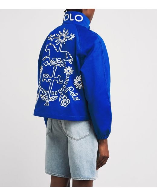 Polo Ralph Lauren Blue Cotton Twill Windbreaker Jacket