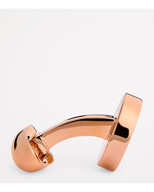 Babette Wasserman Brown Rose-Plated Mother-Of-Pearl Cufflinks for men