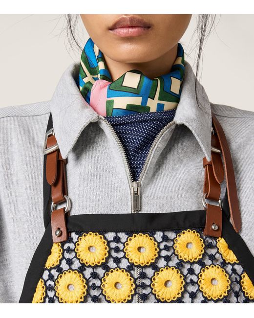 Miu Miu Metallic Cotton-Blend Macramé Apron