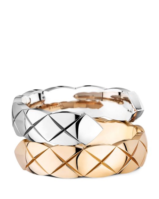 Chanel Metallic Mixed Gold And Diamond Coco Crush Ring