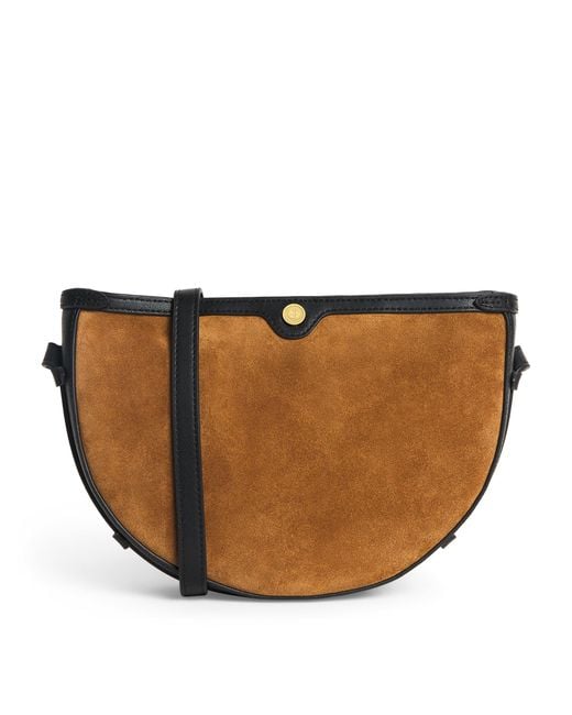 Harrods Brown Suede Cross-Body Bag