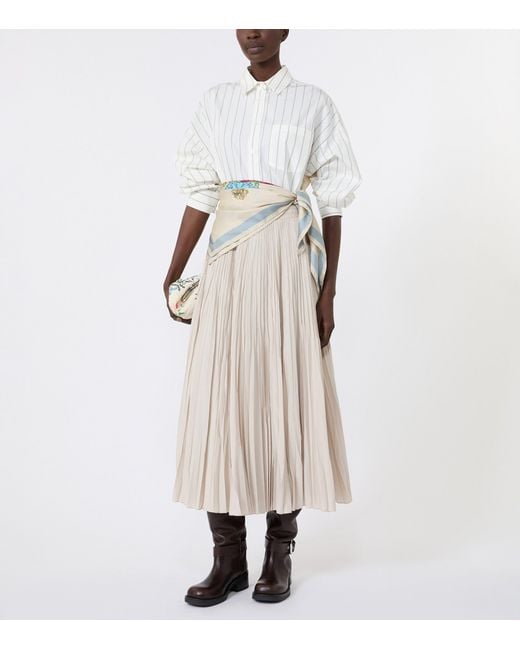 Weekend by Maxmara White Pleated A-Line Skirt