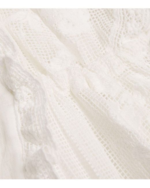 Zimmermann White Ramie Alight Drawstring Midi Dress
