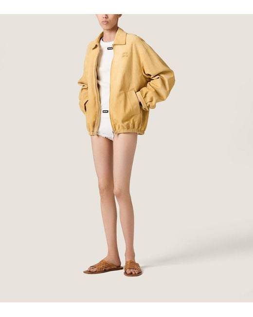 Miu Miu Natural Waxed Suede Jacket