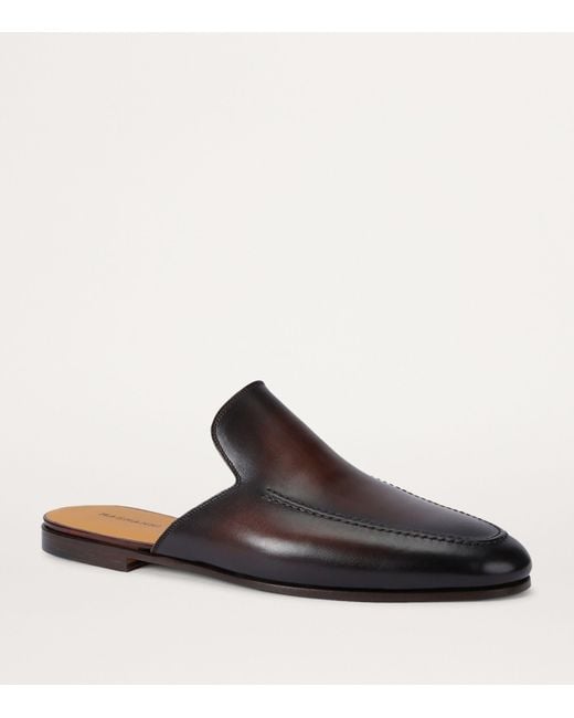 Magnanni Shoes Brown Leather Suela Mules for men