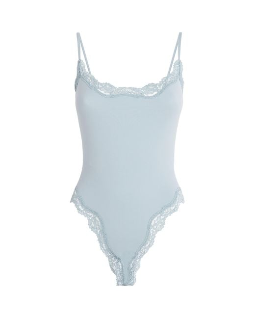 Skims Blue Lace-Trim Fits Everybody Bodysuit
