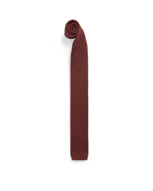 Corneliani Red Silk Knitted Tie for men