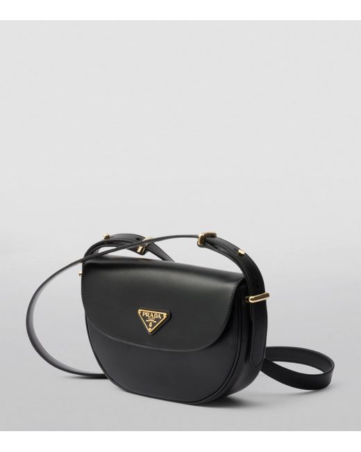 Prada Black Leather Arqué Shoulder Bag