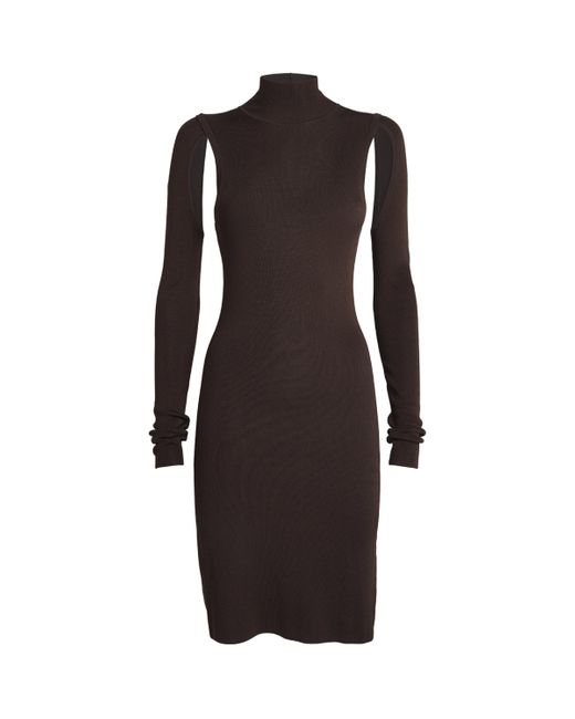 Helmut Lang Black Air Rollneck Midi Dress