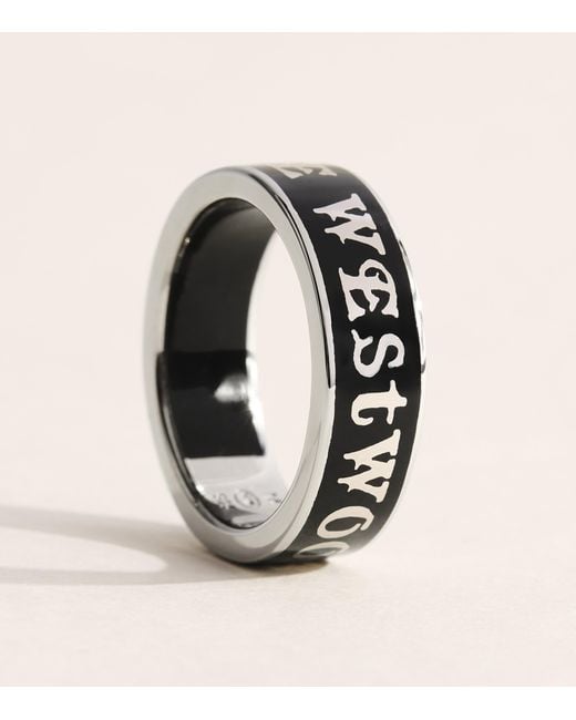 Vivienne Westwood Black Conduit Street Ring for men