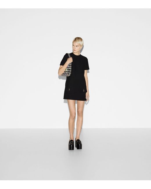 Gucci Black Wool-silk Cady Mini Dress