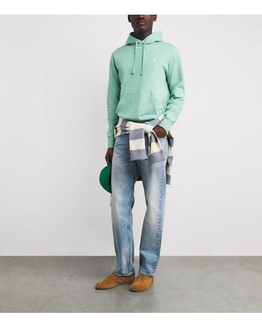 Polo Ralph Lauren Green Cotton Loopback Fleece Polo Pony Hoodie for men