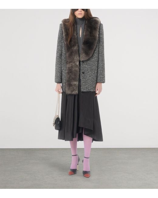 Valentino Black Bouclé Caban Jacket