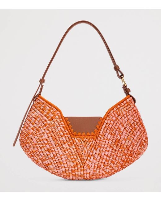 Loewe Orange X Paula's Ibiza Medium Raffia Swing Shoulder Bag