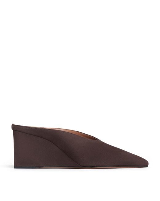 Alaïa Brown Suede Cube Wedge Mules 75