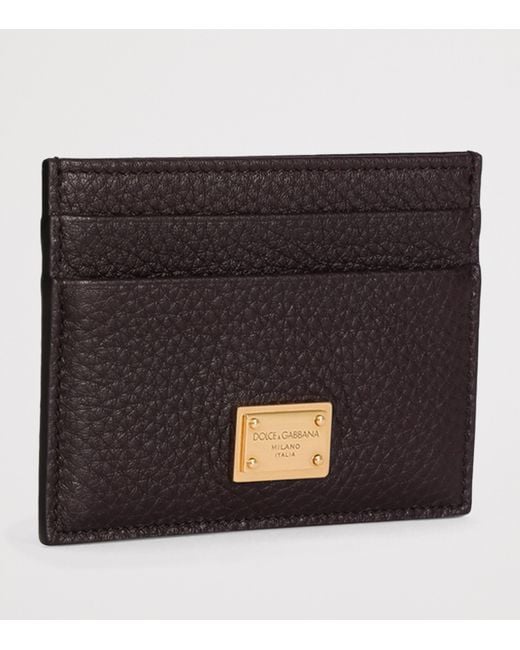 Dolce & Gabbana Black Leather Logo Card Holder