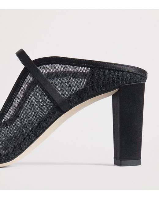 Malone Souliers Black Mesh Norah Heeled Sandals 70