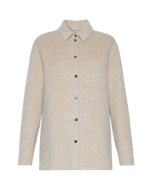 Max Mara White Wool-Cashmere Overshirt