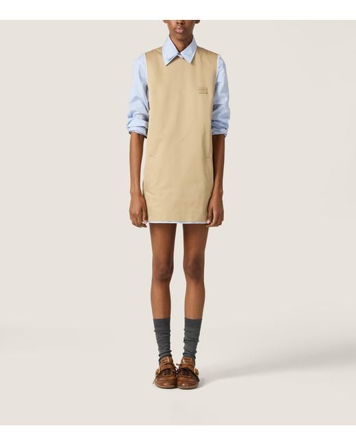 Miu Miu Natural Cotton Chino Mini Dress